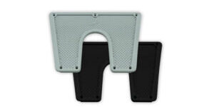 transom pad 270×180 Dual black and gray footrest pads for ergonomic comfort and support.