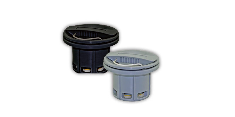 98788_98966 Black and gray exhaust gas nozzles on white background.