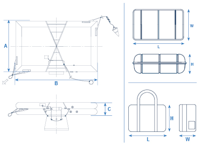 Diagramma tecnico di una stazione di lavoro con specifiche dimensioni e sezioni dettagliate.